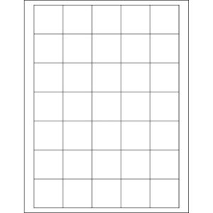 1 1/2 x 1 1/2" White Rectangle Laser Labels