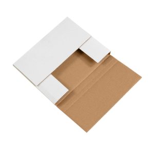 10 1/4 x 8 1/4 x 1 1/4" White Easy-Fold Mailers-ECT-32-B