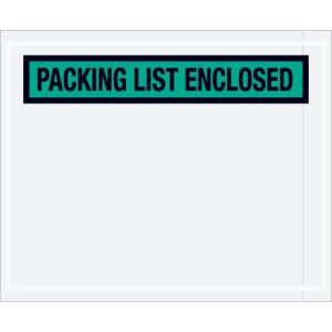 4 1/2 x 5 1/2" Green "Packing List Enclosed" Envelopes