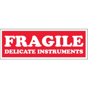 1 1/2 x 4" - "Fragile - Delicate Instruments" Labels